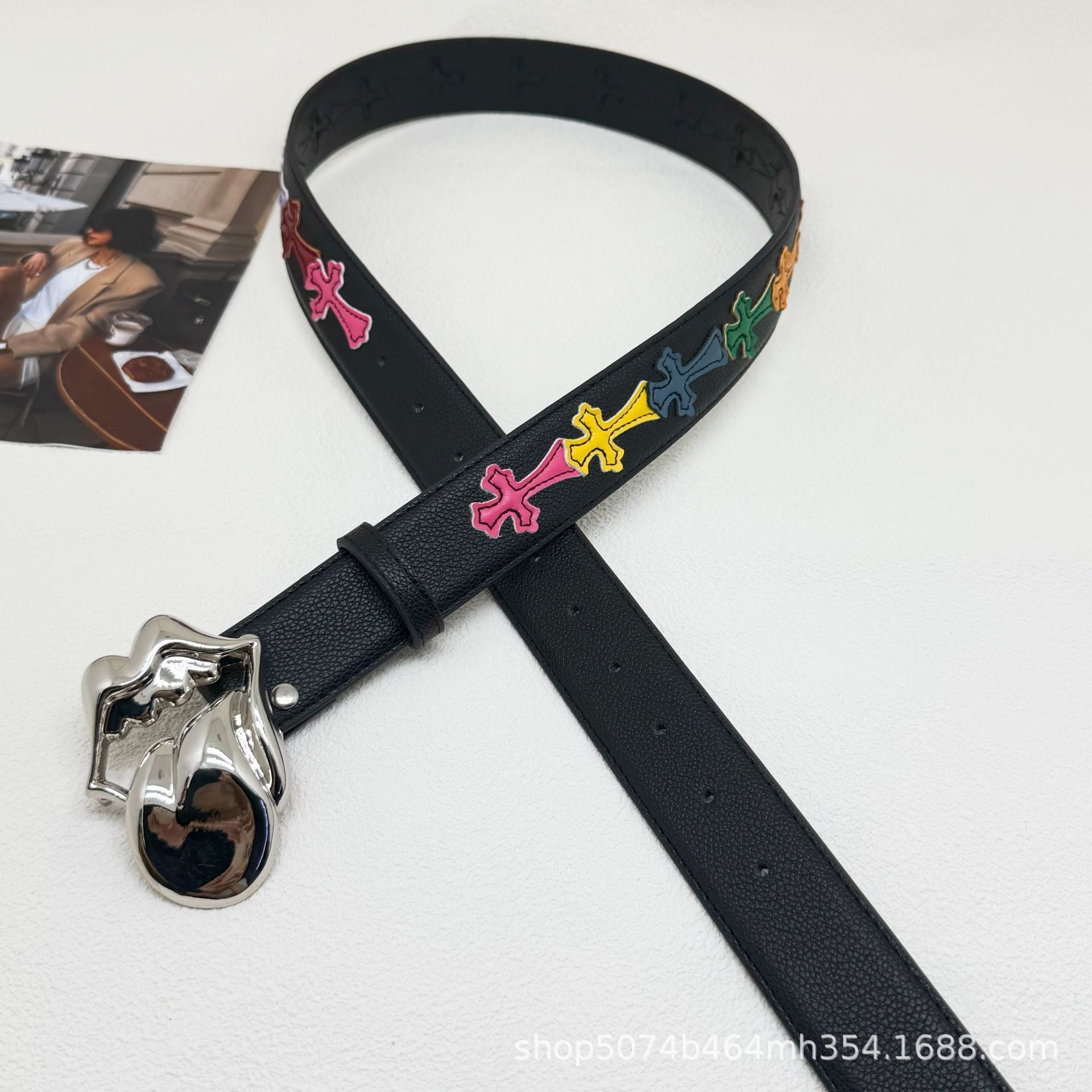 Chrome Hearts Black Cross Color Belt