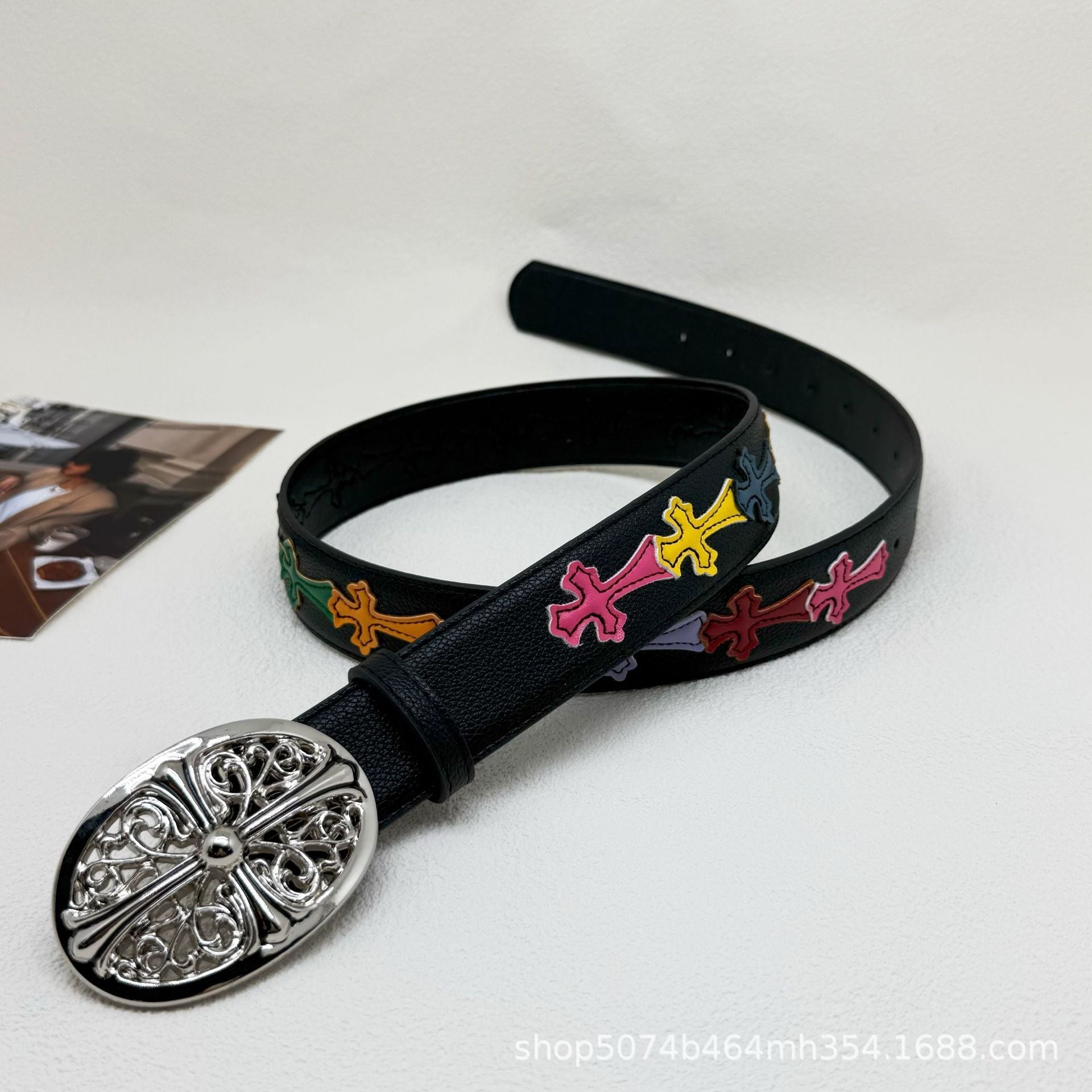 Chrome Hearts Black Cross Color Belt