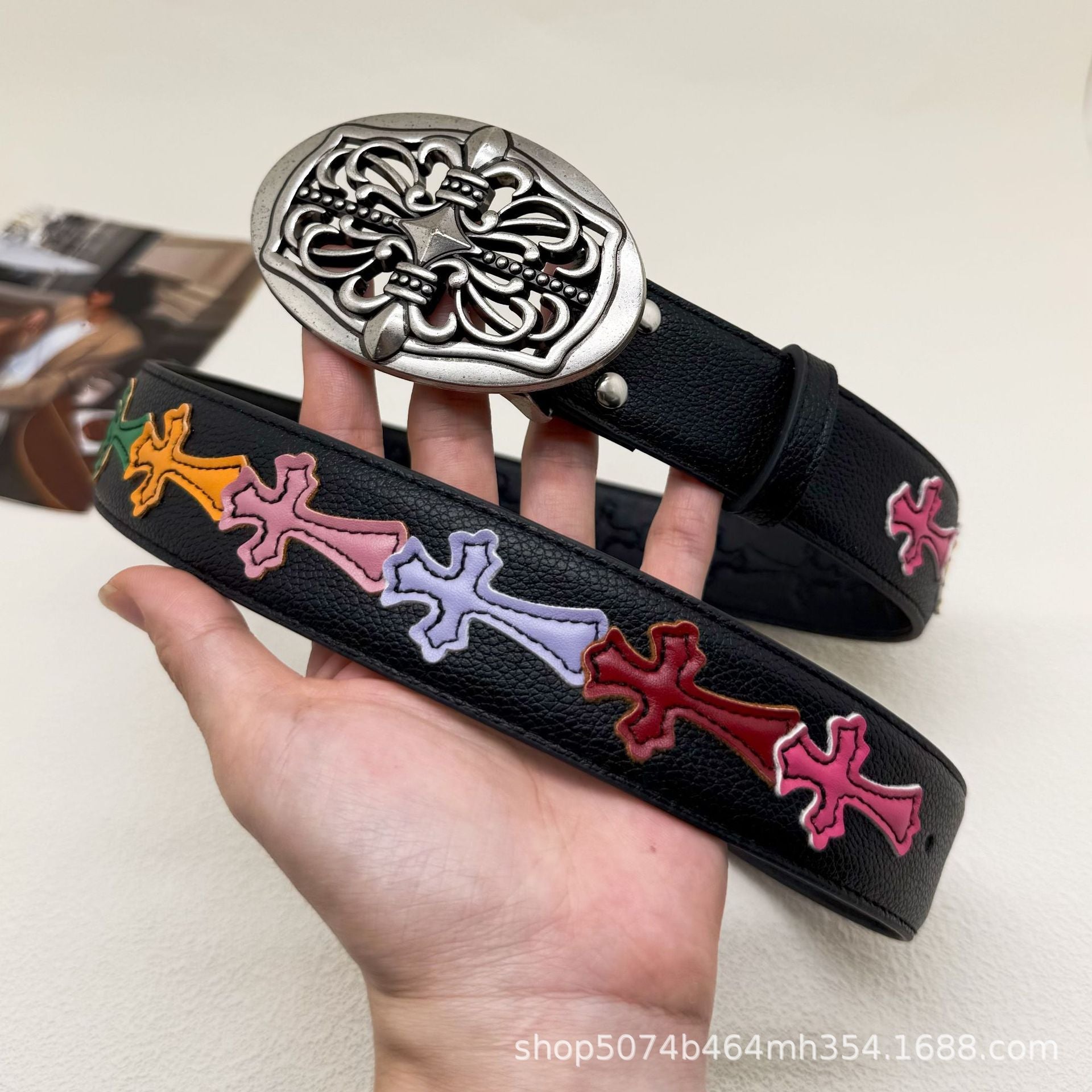 Chrome Hearts Black Cross Color Belt