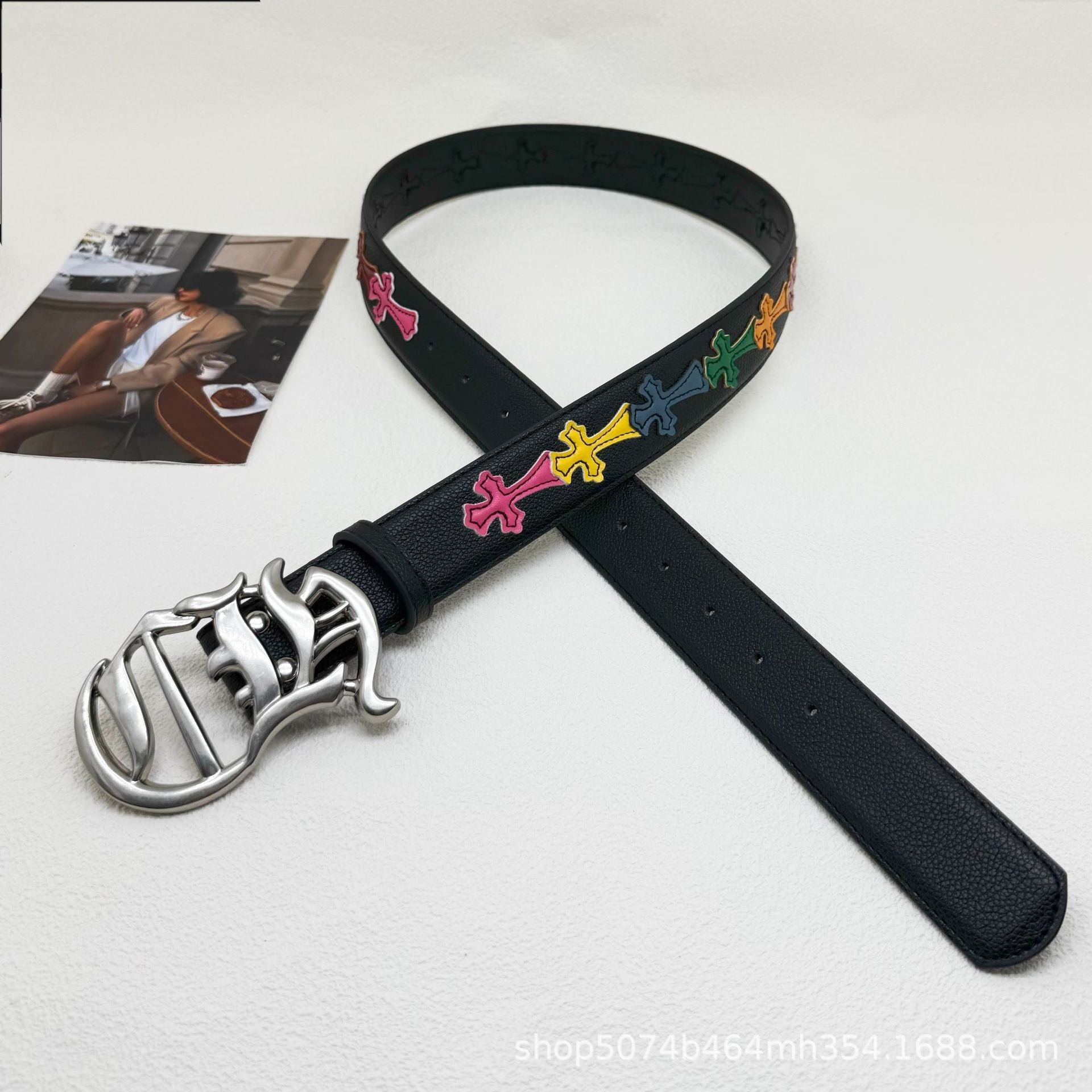 Chrome Hearts Black Cross Color Belt