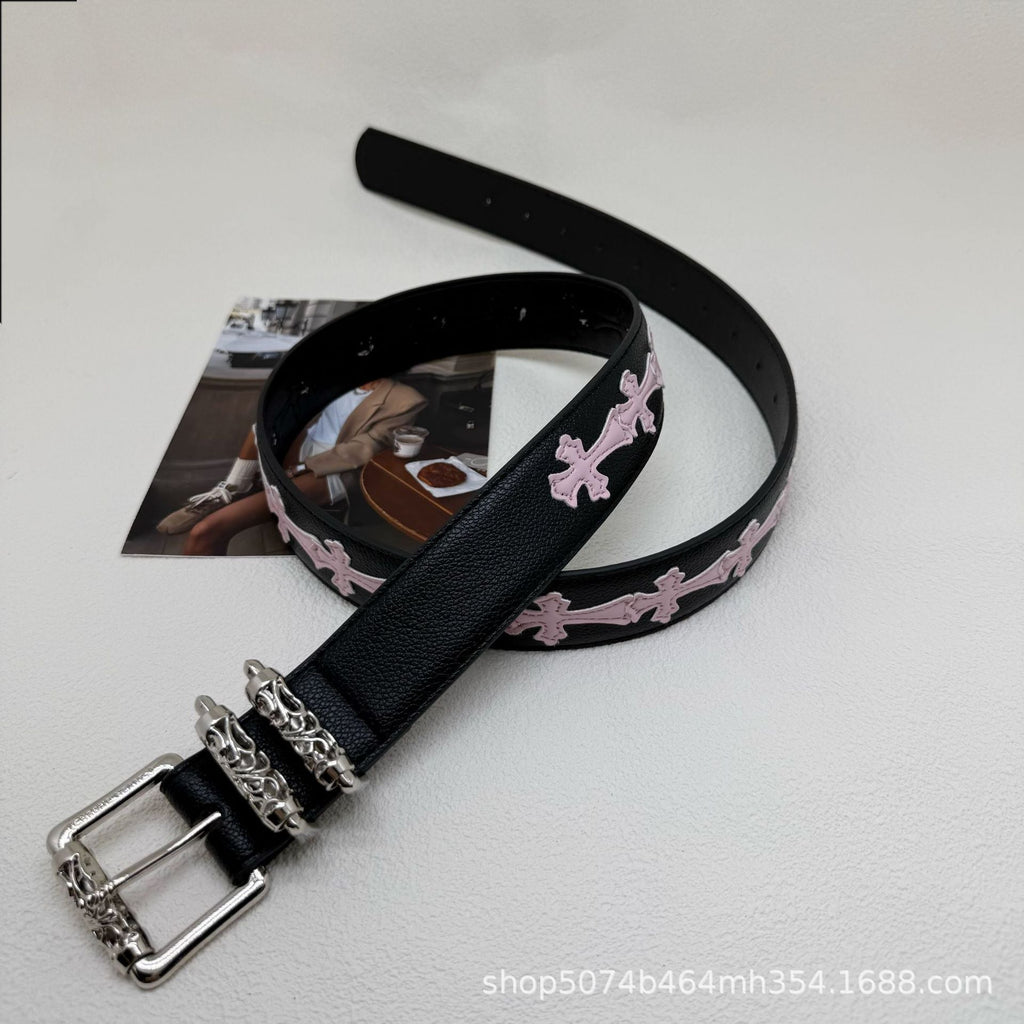 Chrome Hearts Retro Black Cross Color Belt