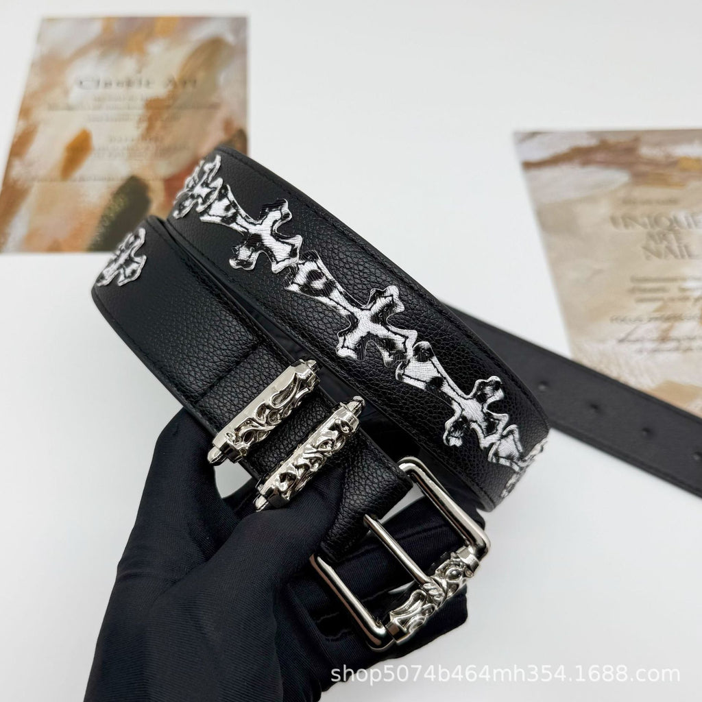 Chrome Hearts Retro Black Cross Color Belt