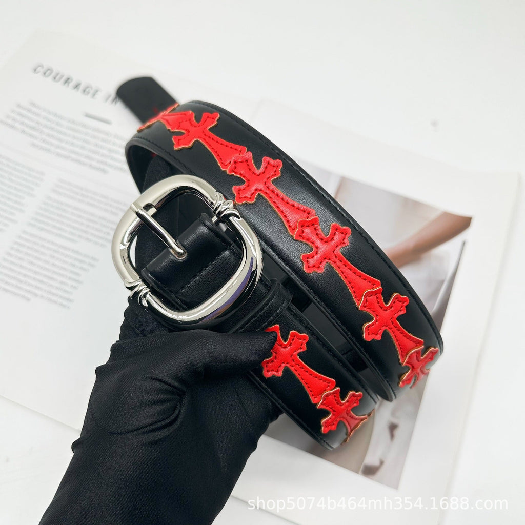 Chrome Hearts Retro Black Cross Color Belt