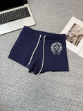 Chrome Hearts Blue Cross shorts for women