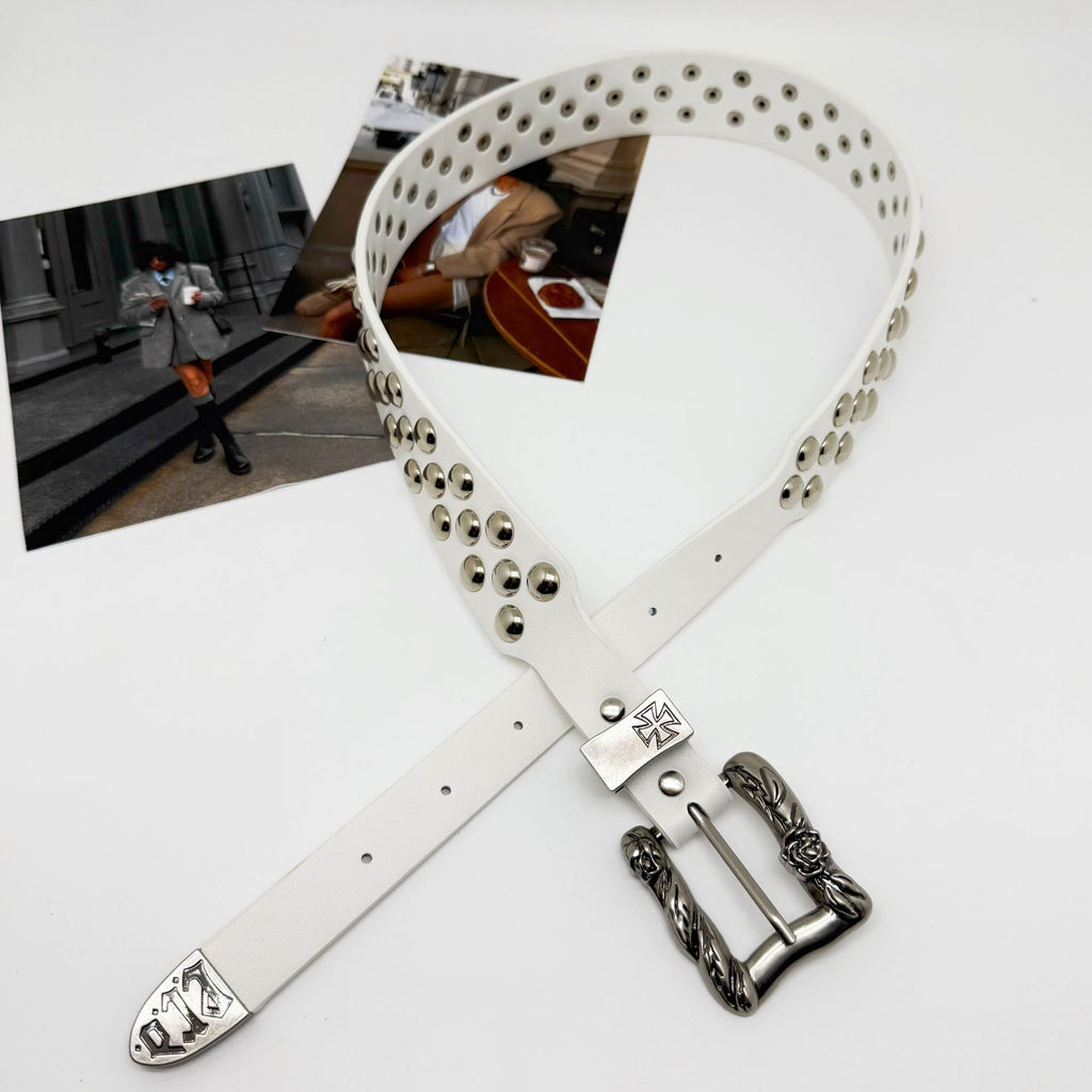 ERD Bat & Cross Punk Rivet Belt