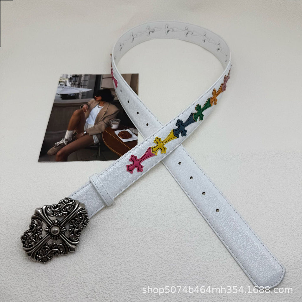 Chrome Hearts White Cross Color Belt