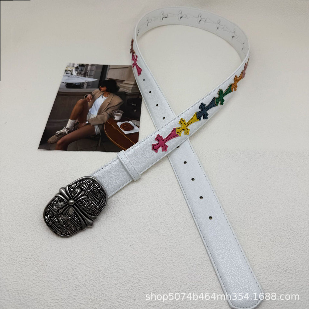 Chrome Hearts White Cross Color Belt
