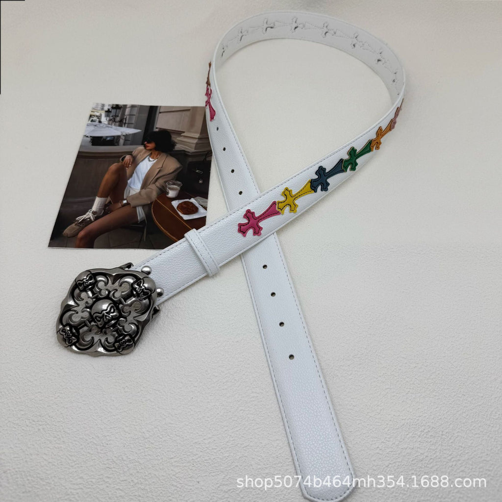 Chrome Hearts White Cross Color Belt