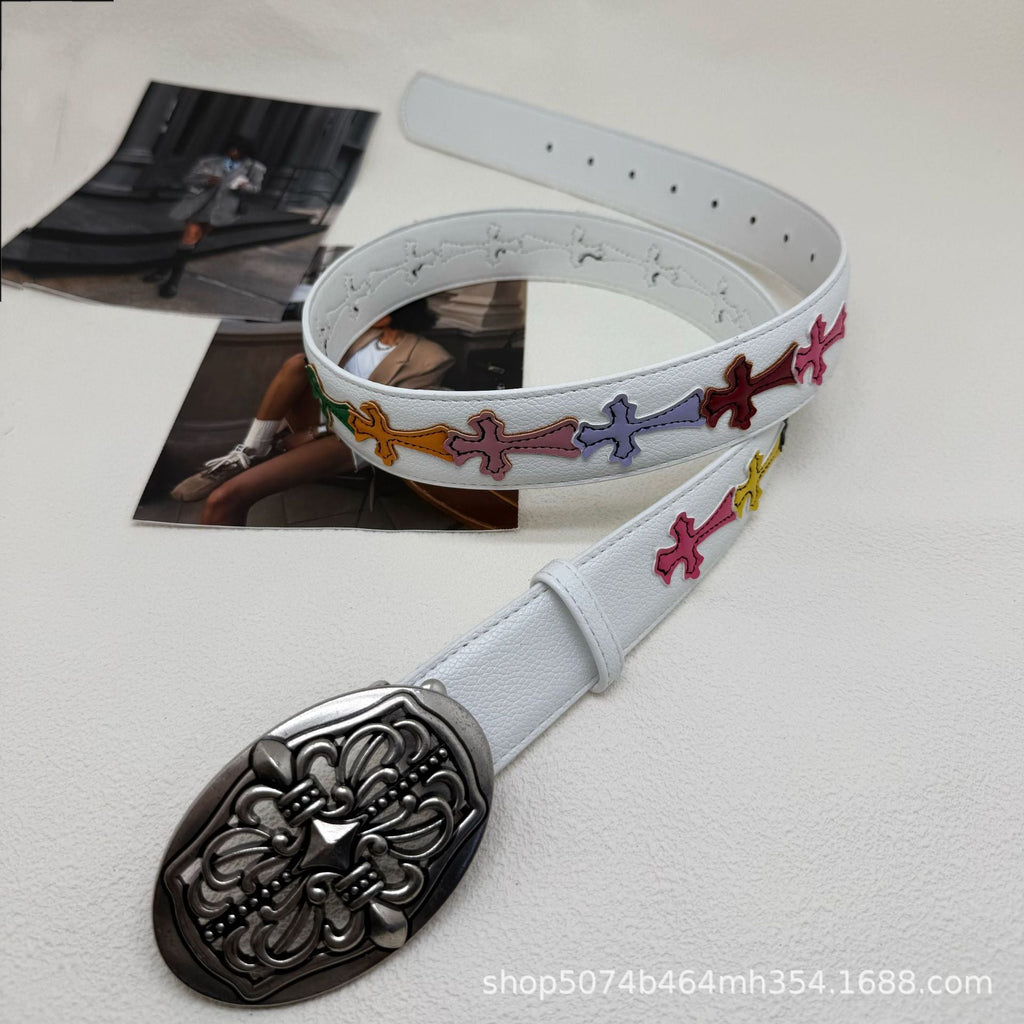 Chrome Hearts White Cross Color Belt