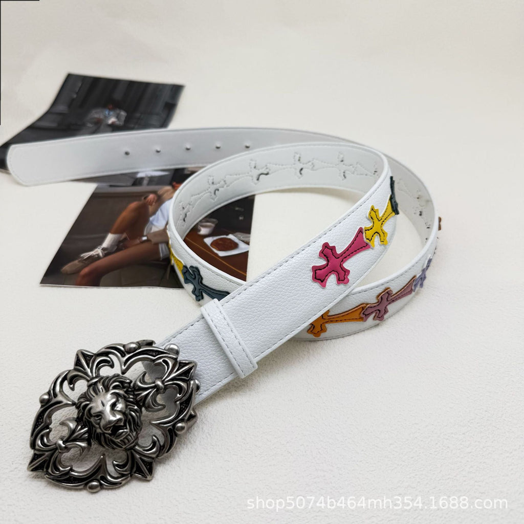 Chrome Hearts White Cross Color Belt