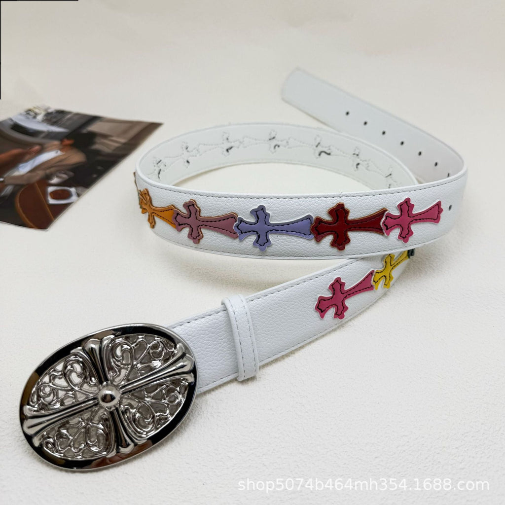 Chrome Hearts White Cross Color Belt