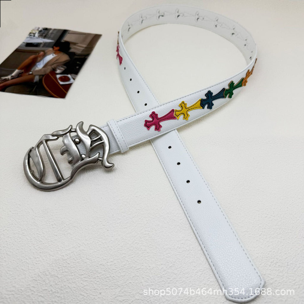 Chrome Hearts White Cross Color Belt