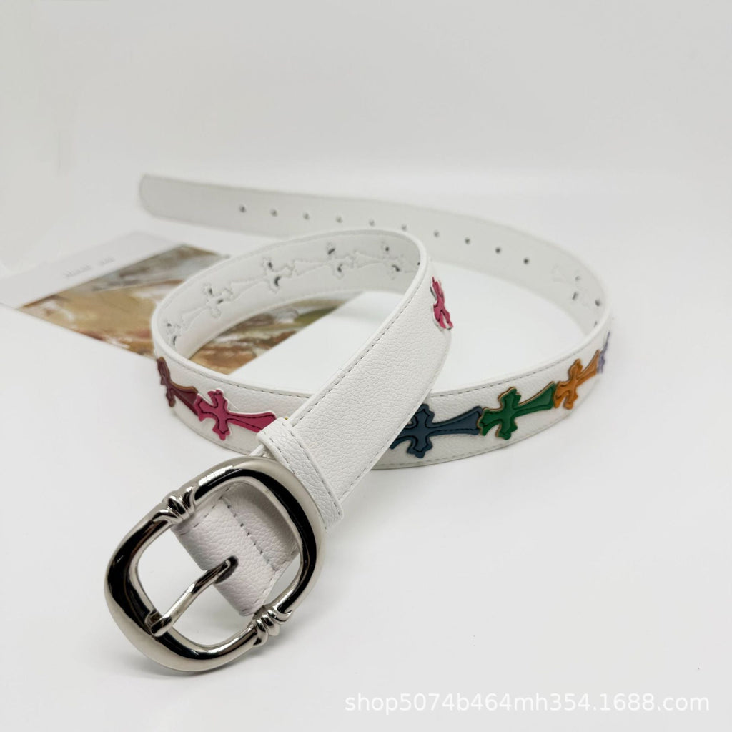 Chrome Hearts White Cross Color Belt